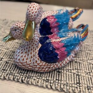 Herend Large 15” Pair of Wild Ducks, Rust